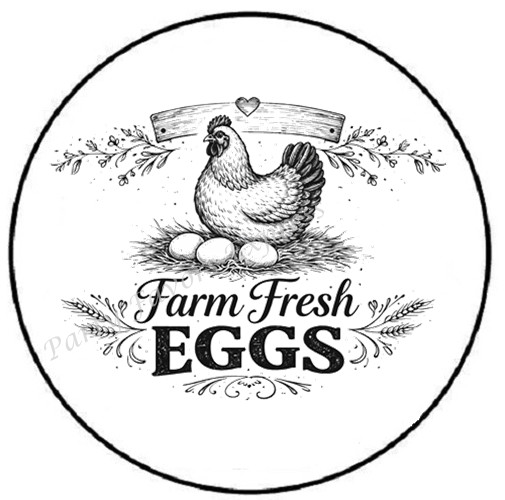 FARM FRESH EGGS ENVELOPE SEALS LABELS STICKERS PARTY FAVORS