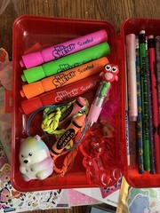 Red Ultimate Mega Scholastic Book Fair Pencil Case Stickers Erasers 1990s 2000 1