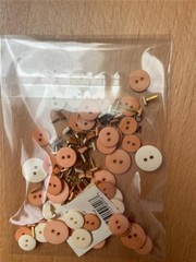 VINTAGE BAZZILL ORANGE MONO BUTTONS AND BRADS Embellishments