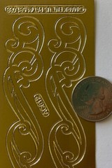GOLD METALLIC SWIRL BORDER Stickers(2pc)Stampendous•Flourish •Curls•Card Making•