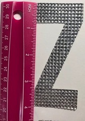 GIANT SILVER RHINESTONE LETTER “Z” Stickers(1pc)JoAnn’s•Name•Initial •Label•Last