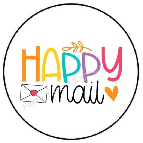 HAPPY MAIL ENVELOPE SEALS LABELS STICKERS PARTY FAVORS