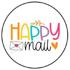 HAPPY MAIL ENVELOPE SEALS LABELS STICKERS PARTY FAVORS