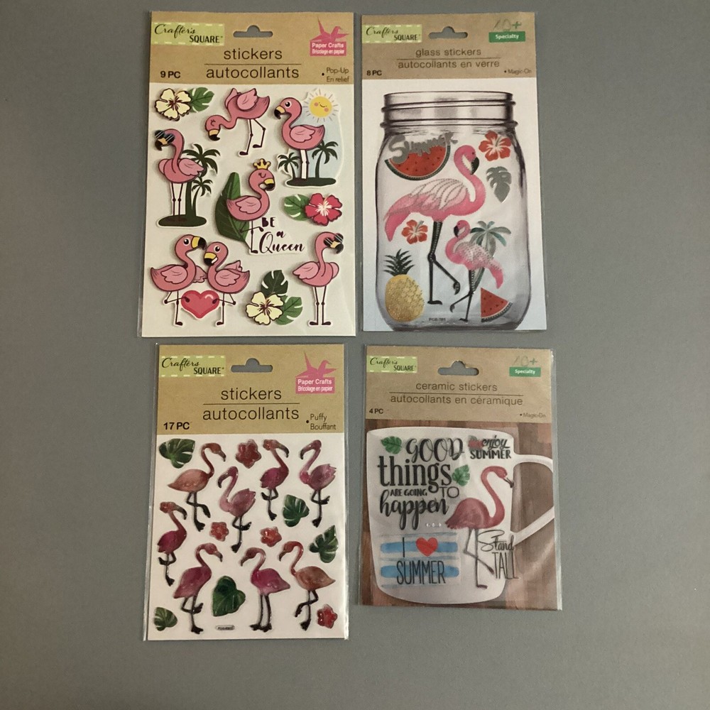 Flamingo Sticker Assortment- 4 Sheets
