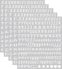 0.5 Inch Small Letter Sticker, White Vinyl Self Adhesive Alphabet Number Sticker