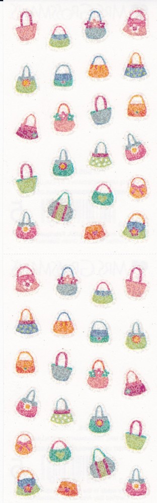 Mrs. Grossman’s Stickers – Sparkle Micro Purses – Bright Tiny Handbag – 3 Strips