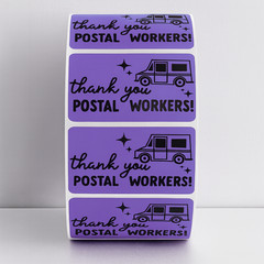 thank You Postal Workers rectangle labels | thermal sticker labels packaging