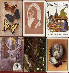 Single Playing Cards LOT of 24 BROWN YELLOW Art Nature Deco Some VTG ephemera