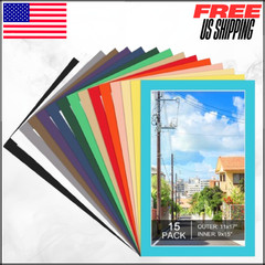 11″ x 17″ Picture Mats Mixed Colors Frame Mattes For 9″ x 15″ Art Kit 15PK
