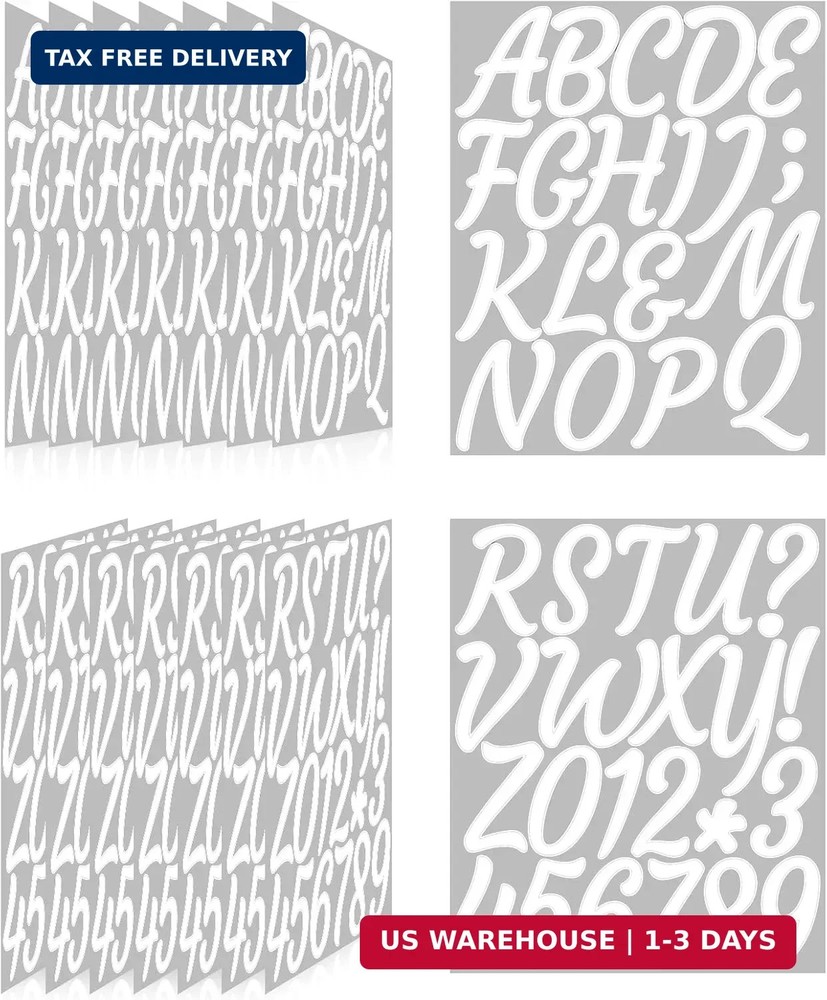 336 Pieces 16 Sheets Letter Stickers,Self Adhesive Waterproof Mailbox Numbers St