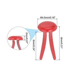 500 PCS Paper Brass Fasteners Split Pins Pastel Mini, Red, 4.5 x 8 mm