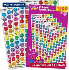 Colorful Sparkle Smiles Stickers Value Pack (1300 Stickers)