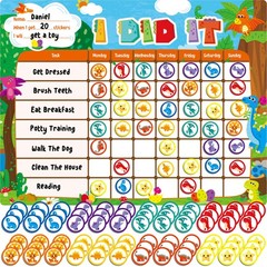 Magnetic Reward Chart, Dry Erase Task Board-One Chart & 72 Magnetic Reward Ma…