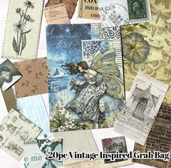 Vintage Inspired Scrapbook Kit – 20pc Ephemera & Decorative Paper Pack Grab Bag