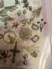 ***LOT OF SKULL AND GOTH EMBELLISHMENTS FOR MIXED MEDIA/SCRAPBOOK ART/JEWELRY***