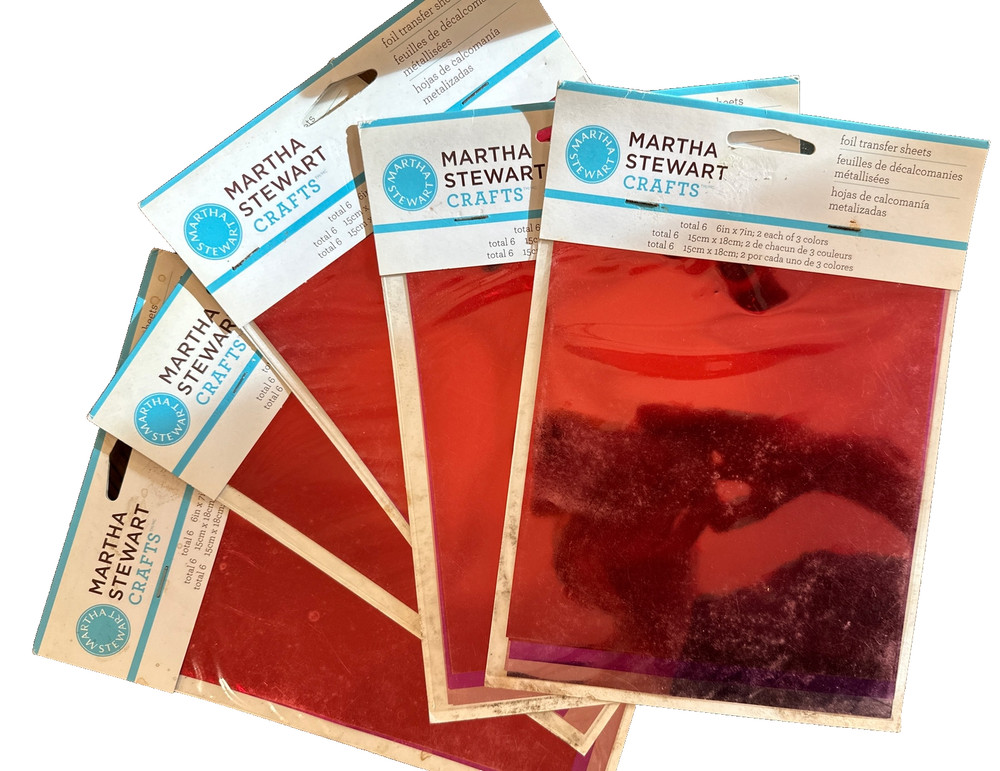 Martha Stewart Foil Transfer Sheets Lot of 5 Sets Metallic Sheen Tropical Colors