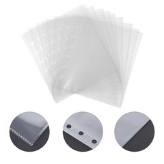 50Pcs DIY Scrapbook Page Covers Transparent Protective Refill Sheets with Holes