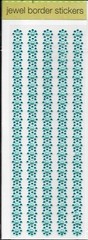 BORDERS Teal Blue Jewels Rhinestones Bling Adhesive Crafter’s Square 10″ Borders