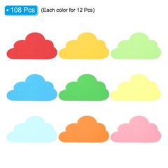4.2×6.1″Cutouts Paper, 108Pcs Clouds Assorted Color Paper, Multicolor