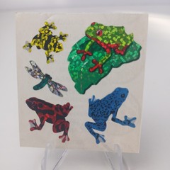 Vintage Sandylion Stickers Holographic Reflective Frogs 1990s 1 Module Realistic