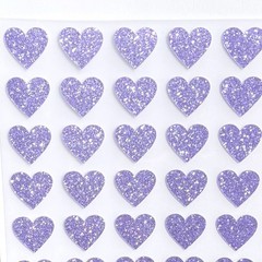 Violet Purple Glitter Heart Stickers! – 1/4″ to 3 inch – Cute & Sparkly!