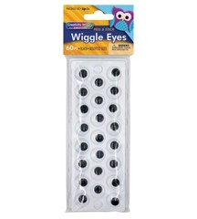 Peel & Stick Wiggle Eyes on Sheets, Black, Assorted Sizes, 60 Pieces