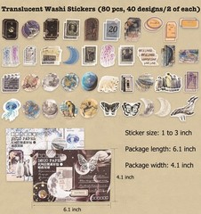 Knaid 200 Piece Vintage Ephemera Bundle – Paper & Sticker Kit 200, Multicolor