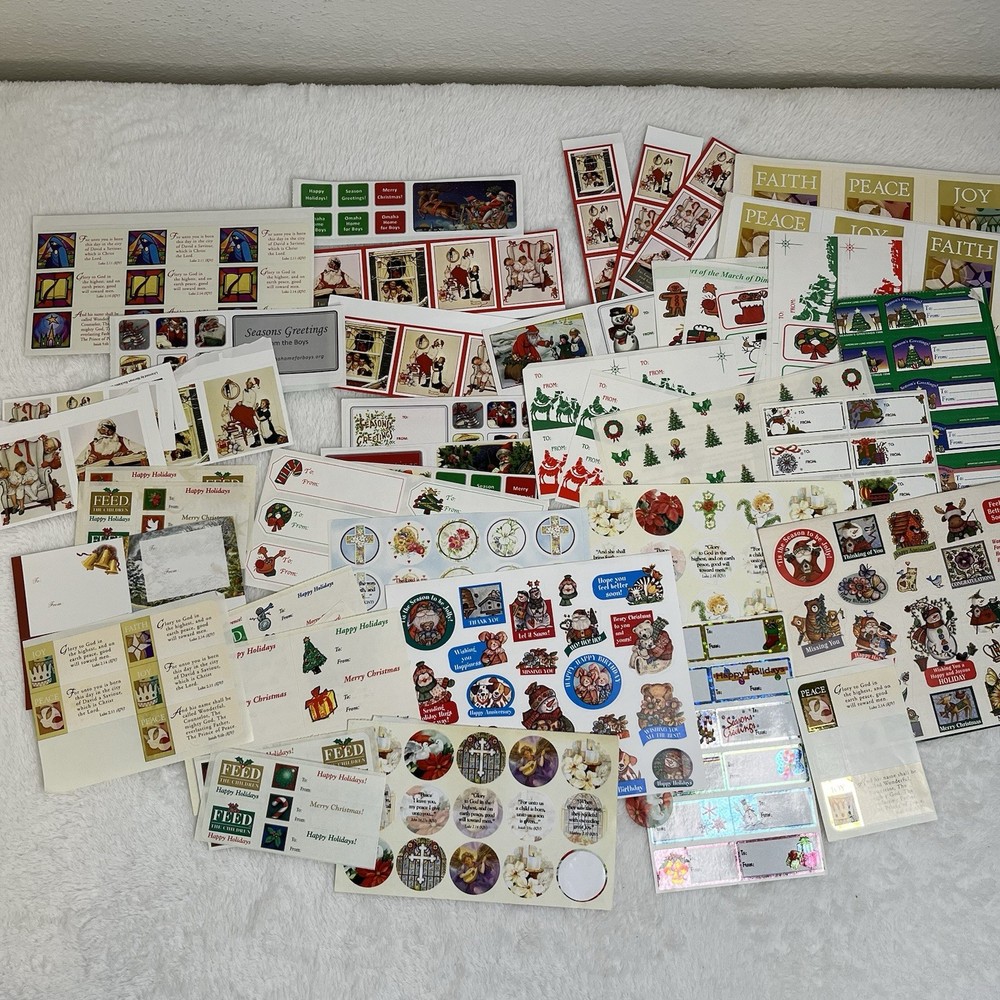 Vintage Christmas Stickers & Present Gift Tags * New* Scrapbook