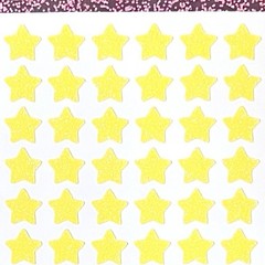 Yellow Glitter Star Sticker Sheet! – 1/4″ to 3 inch – Cute & Sparkly!