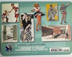 Laughing Elephant Vintage Sticker Lot Retro Mid-Century Style & Cars Set 2008