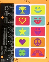 Peace Sign Rainbow Hearts Stars Clover Trophy Sticker Sheet