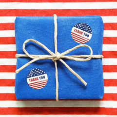 500Pcs Patriotic Thank You Stickers Vintage American Flag Label Decals for 250Th