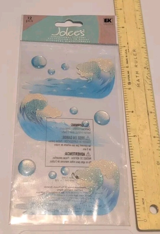 Ocean Waves Stickers Jolee’s Scrapbooking Journaling Card Making Beach