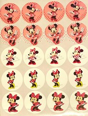 SET of 40- 2″ PRECUT «MINNIE MOUSE PINK» ADHESIVE STICKERS