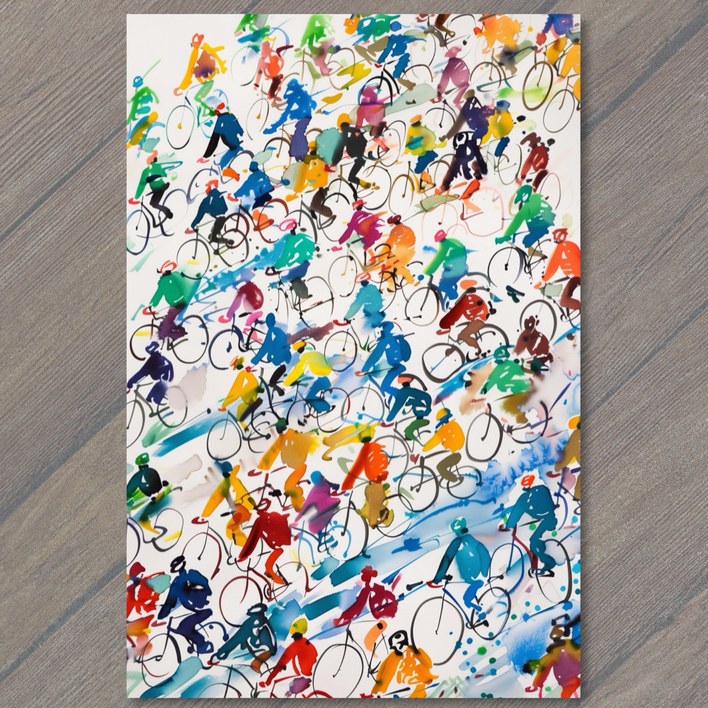 STICKER Bicycle Collage Riding Bikes Funny Cute Strange Wheels Fun Cute Art