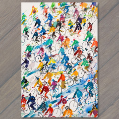 STICKER Bicycle Collage Riding Bikes Funny Cute Strange Wheels Fun Cute Art