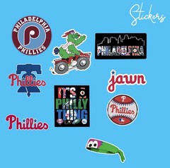PACK OF 9 PHILADELPHIA PHILLIES BASEBALL FAN STICKERS