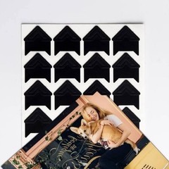 Black Photo Corners Self Adhesive Stickers, 10/120Piece Acid Free Photo/Picture
