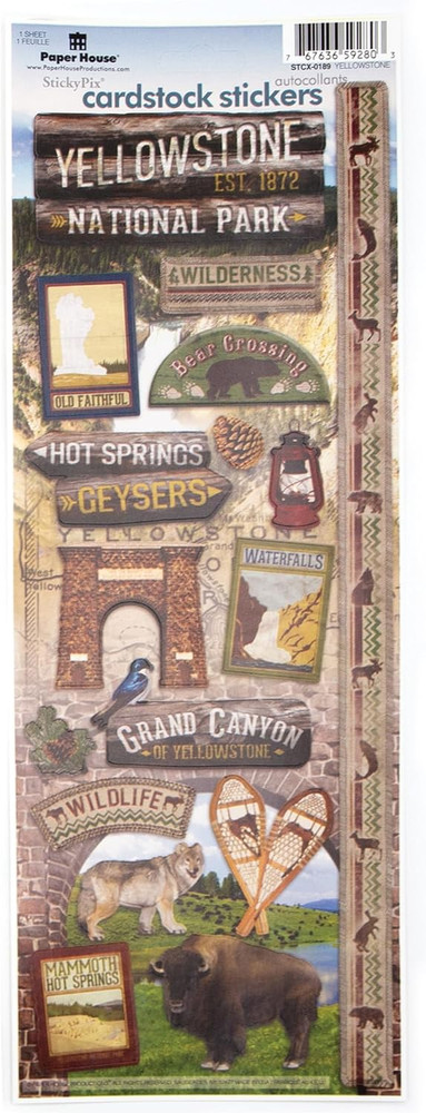 Cardstock Sticker Sheet for Crafts, Scrapbooking & Collecting – Yellowstone Park
