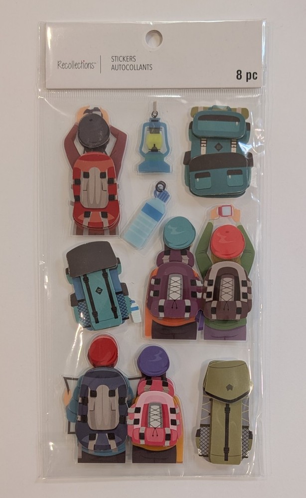 Backpacking Hiking Camping Scrapbooking Stickers by Recollections