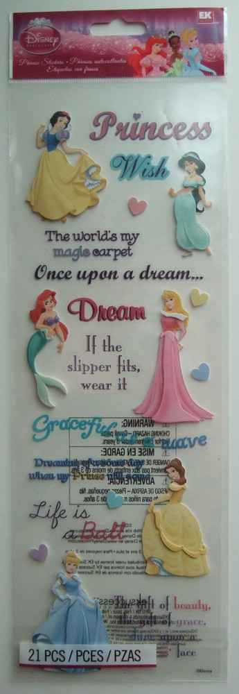 PRINCESS Phrases Stickers DISNEY EK SUCCESS; Princesses, Cinderella Belle Ariel