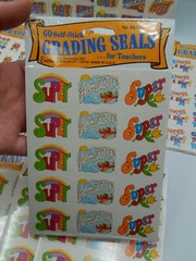 16 – VTG Eureka 60 Count Self-stick Grading Seals Sticker Sheets – Teacher BE191