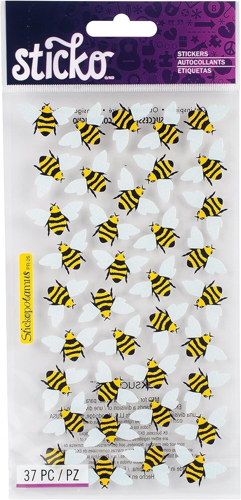 Sticko Classic stickers BEES Garden Spring Pollinator theme 47184 FAST FREE ship