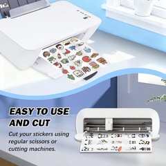 Durable & Easy-Cut 35 Sheets Vinyl Sticker Paper for Vibrant Inkjet Designs