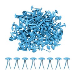 120Pcs Brads Paper Fasteners, 8×4.5 mm Metal Round Head Split Pins, Light Blue