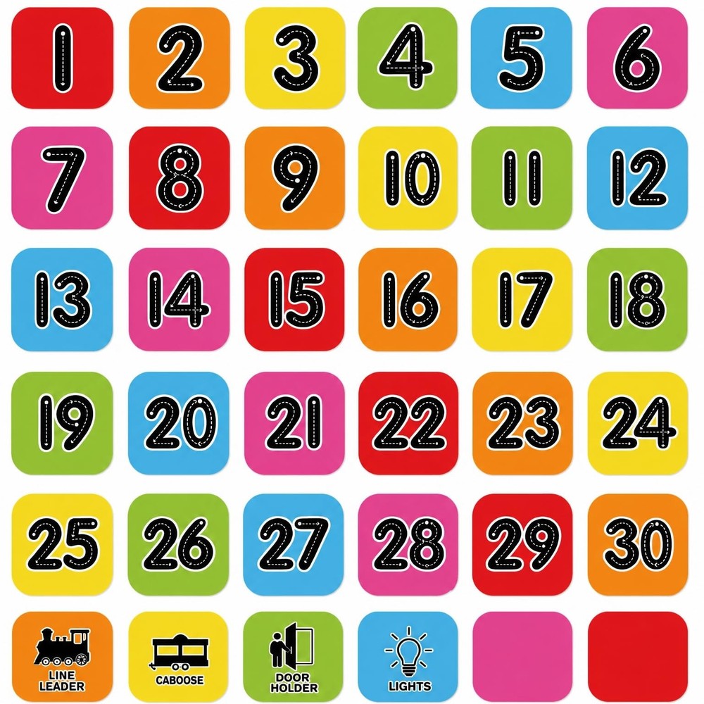 36 Pcs Line up Spots for Classroom Floor Educational Classroom Labels with Wr…