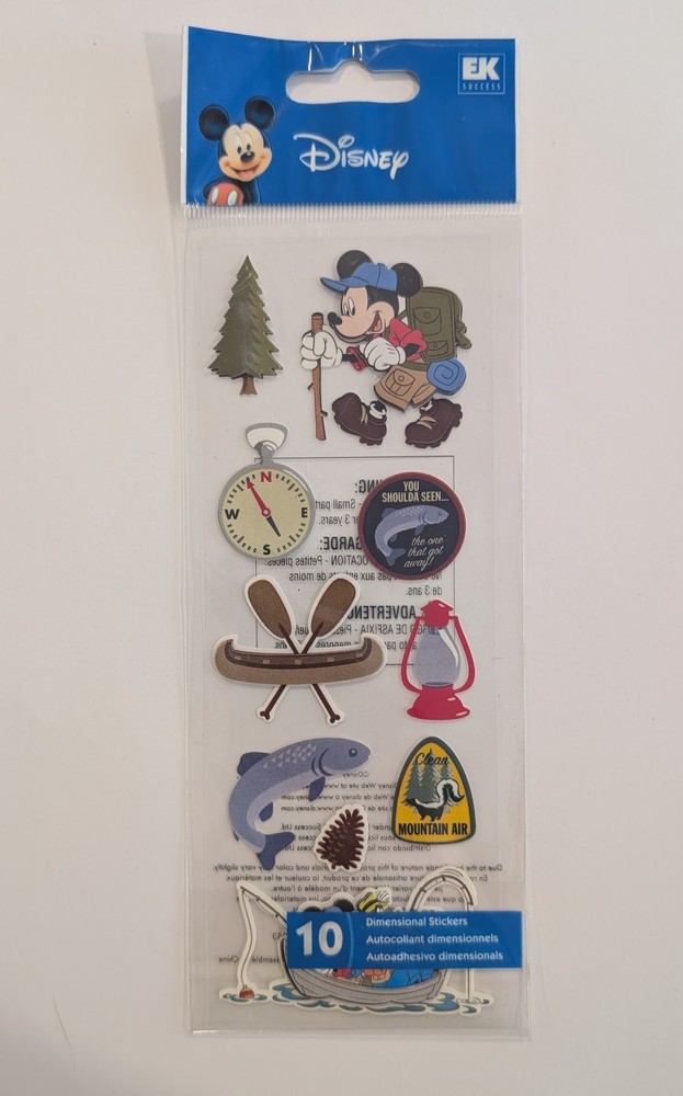 Disney Mickey Mouse Camping Fishing Scrapbooking Stickers By EK Success
