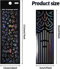 36 Sheets Holographic Deco Stickers Shiny Tiny Stickers Self Adhesive Clear Glit