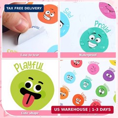 800 Pieces Face Emotion Feelings Stickers for Kids 1.4 Inch Funny Mood Incentive