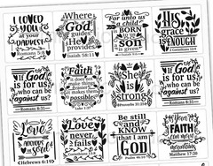 20 BIBLE VERSE STICKERS,Christian Journals,Religious Stickers,Christian Verse